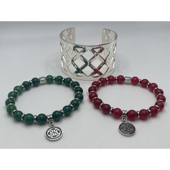 Rustic Cuff Christmas Holiday Edition 3 Piece Bracelet Set New - Picture 4 of 7